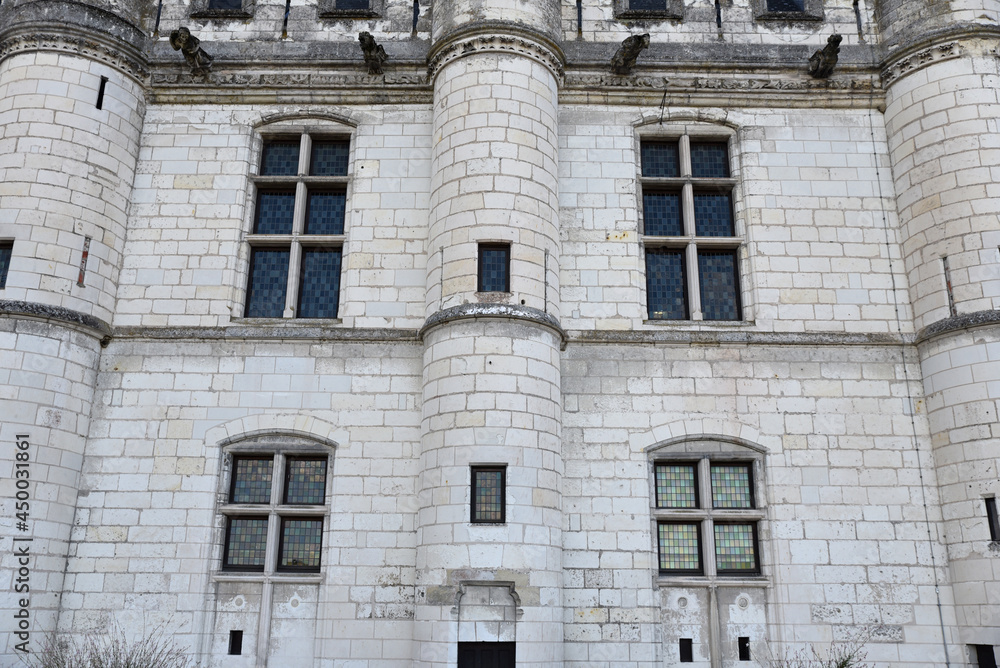 Façade du château à Loches en Touraine, France
