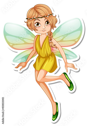 Beautiful fairy cartoon character sticker