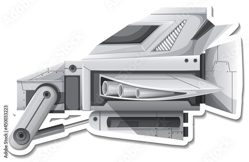 A sticker template with a fighter aircraft isolated