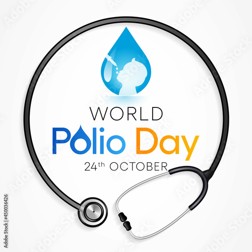 World Polio day is observed every year on October 24, poliomyelitis is a disabling and life-threatening disease caused by the poliovirus. Vector illustration