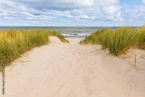 Entrance to Baltic Sea beach at Graal-Müritz, Mecklenburg-Vorpommern, Germany