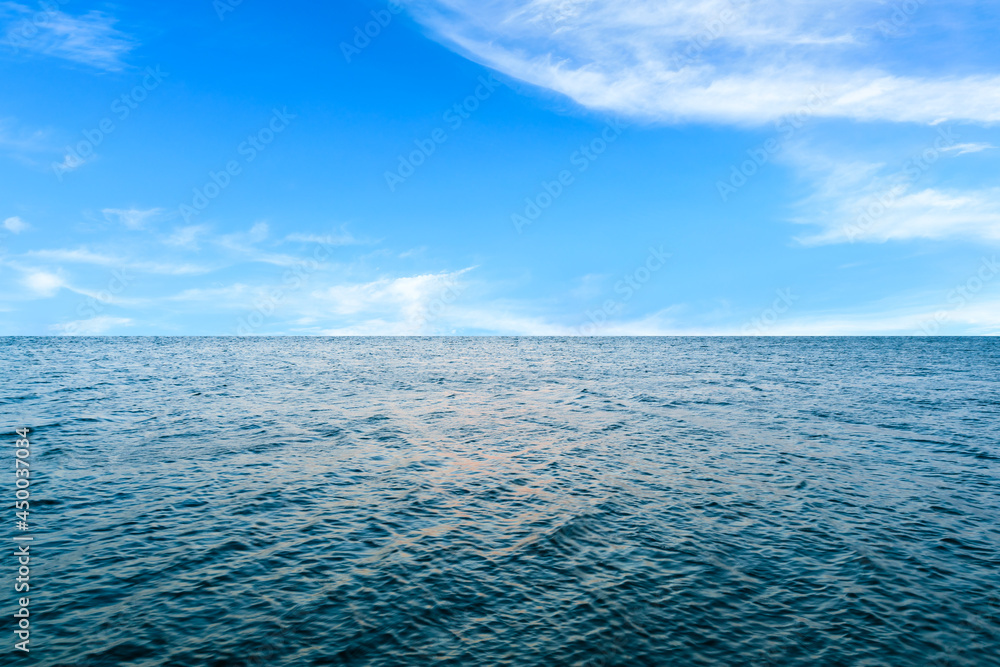 Fototapeta premium Outdoor tranquil water surface and sky natural landscape in summer, Asia