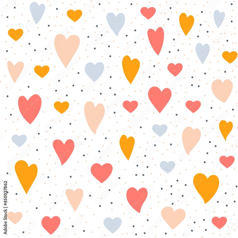 Modern abstract colorful vector pattern hearts 