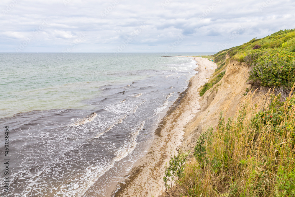 Cliffs and beach at Ahrenshoop on the German Baltic Sea coast