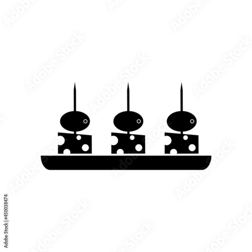 Canape icon, appetizer logo isolated on a white background