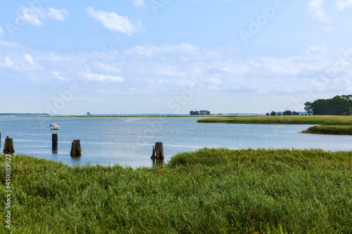 Barther Bodden lagoon near Bresewitz, Mecklenburg-Vorpommern, Germany
