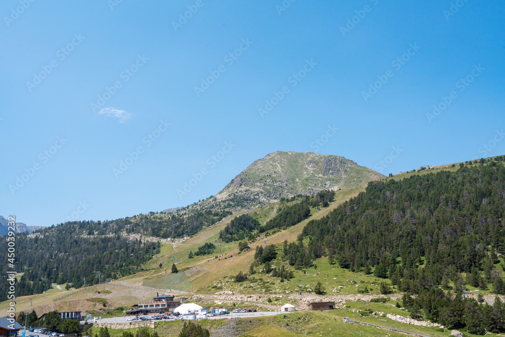 Naklejka premium Andorra ski resort during summertime