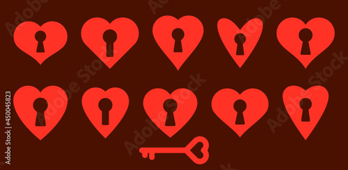 Heart shaped padlocks vecto...