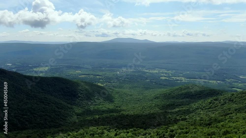 4K aerial footage of the Green Mountains in Vermont, New England States, USA on a beautiful summer day