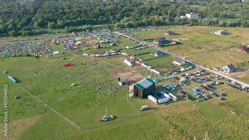 A big concert near private houses prevents them from sleeping, the festival against the backdrop of the sunset