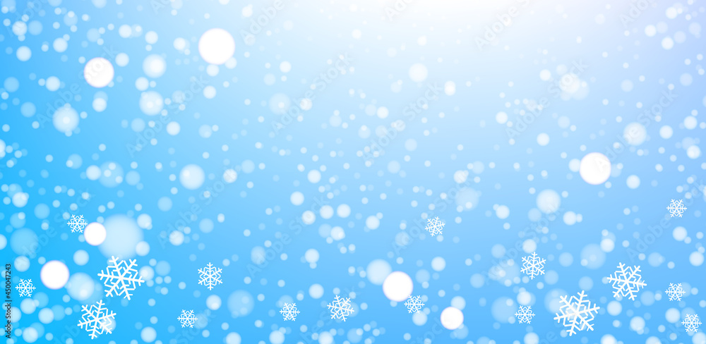 Snow Falling winter background vector illustration