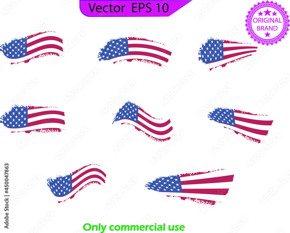 USA Flag. Distressed American flag with splash elements, patriot, military flag Distressed American flags set, eps10, transparent background, high resolution, Only commercial use USA Flag. Distressed American flag with splash elements, patriot, military flag Distressed American flags set, eps10, transparent background, high resolution, Only commercial use
