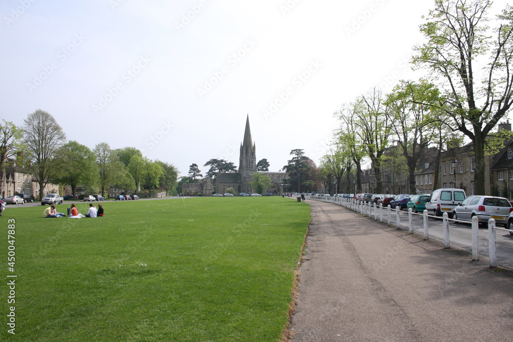 Views of ST Mary's Church and Church Green in Witney, Oxfordshire in the UK
