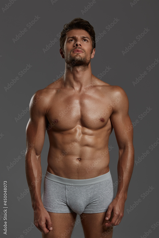 Young european man with naked sportive torso Young european man with naked sportive torso