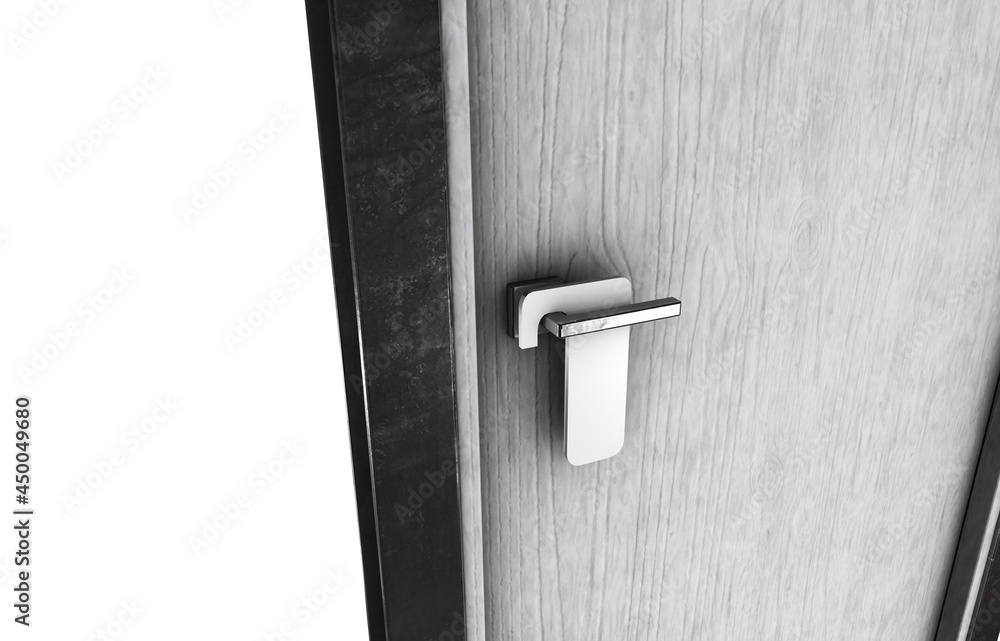 3D rendering illustration of a half glass door 3D rendering illustration of a half glass door