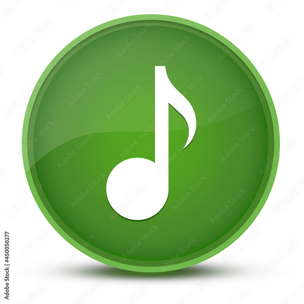 Music luxurious glossy green round button abstract Music luxurious glossy green round button abstract