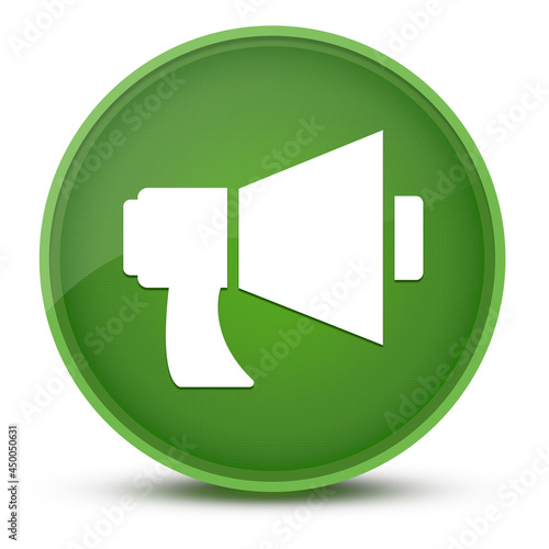 Magaphone luxurious glossy green round button abstract