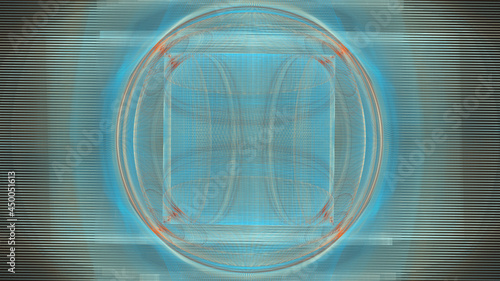 Fotografie Beautiful Digital Symmetric Fractal cosmic energy vibrant flowing lines and soot