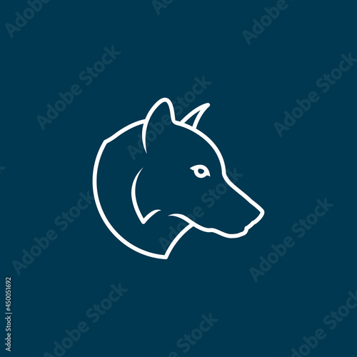 Wolf vector outline logo design  Vector illustration eps.10