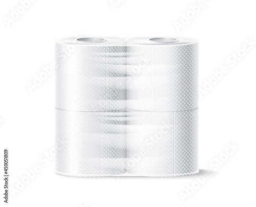 Vector realistic toilet paper roll white blank