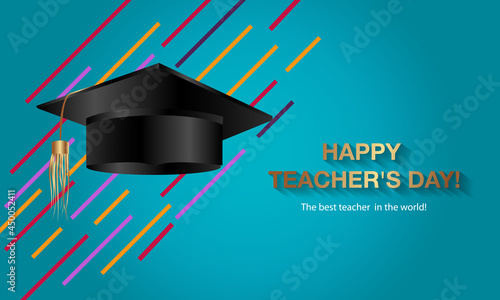 Happy teacher's day! The best teacher in the world! Vector concept banner for world teachers day