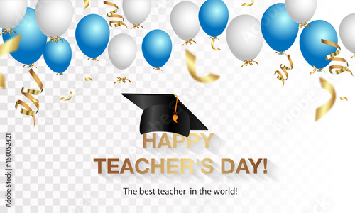 Happy teacher's day! The best teacher in the world! Vector concept banner for world teachers day