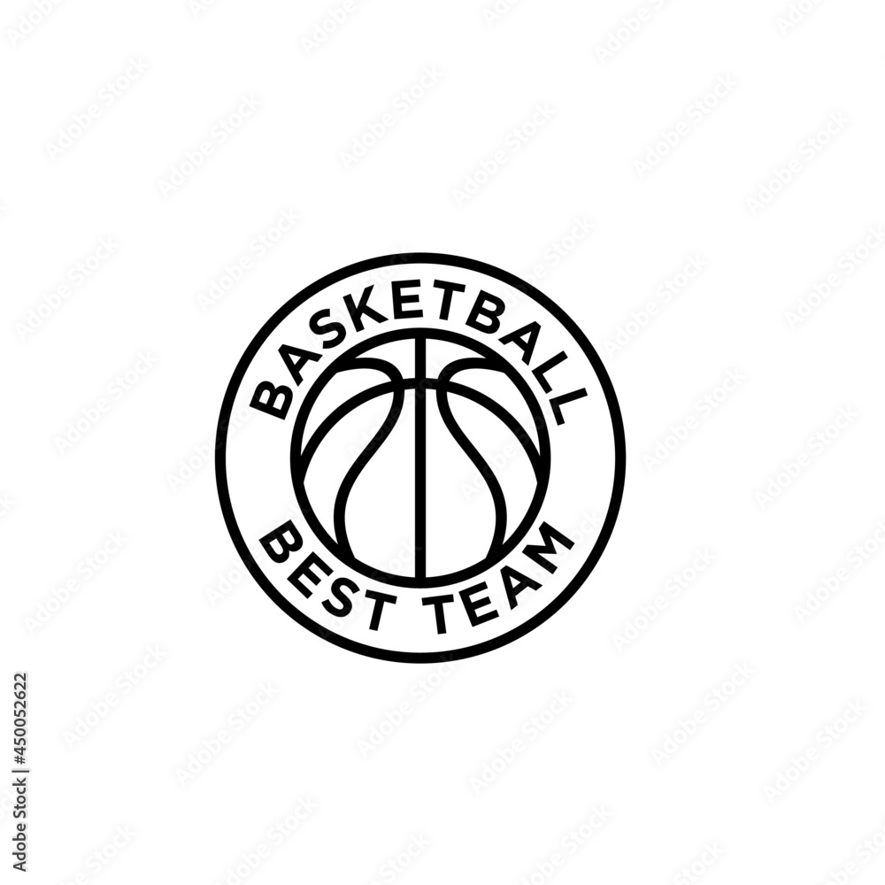 Basketball line logo design illustration Basketball line logo design illustration