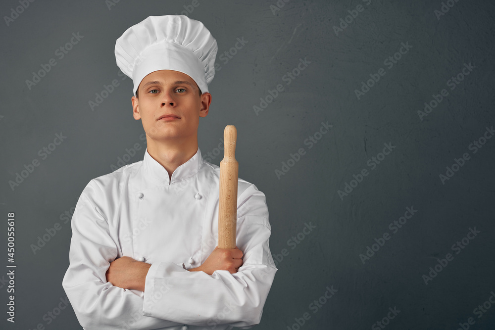 man in chef's uniform items for cooking food gourmet professional man in chef's uniform items for cooking food gourmet professional