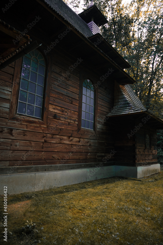 ancient pagan church wooden exterior in outdoor wood land environment space vertical photography ancient pagan church wooden exterior in outdoor wood land environment space vertical photography