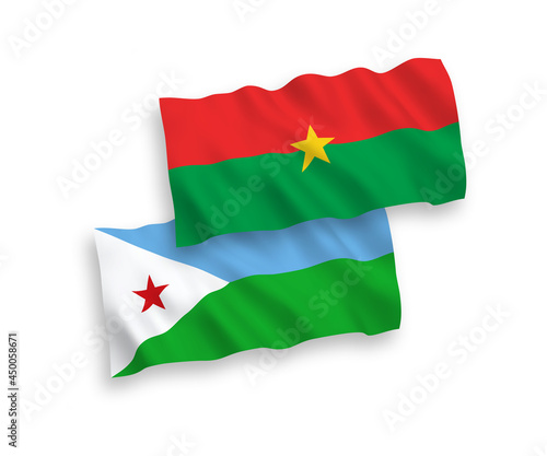 Flags of Burkina Faso and Republic of Djibouti on a white background