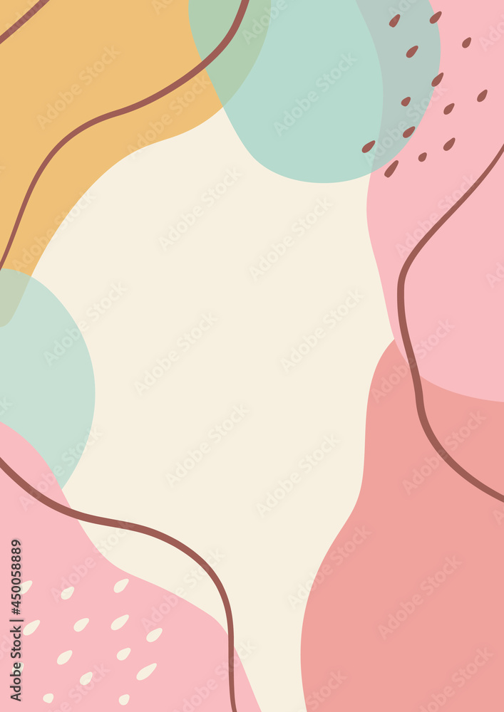 Organic Abstract Pastel Shapes Background Minimalist aesthetic