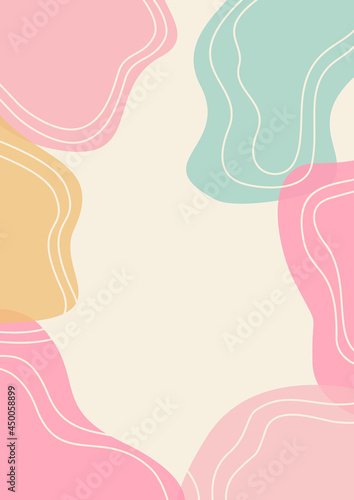 Organic Abstract Pastel Shapes Background Minimalist aesthetic