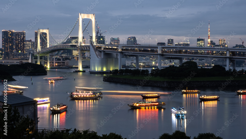 Tokyo river at night