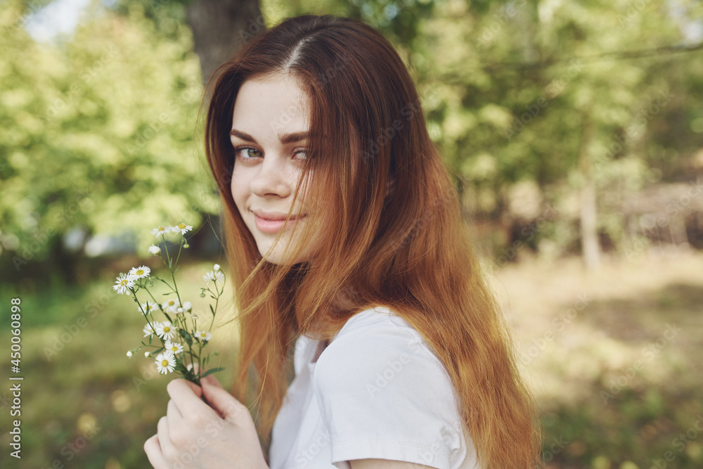 pretty woman holding flowers Lifestyle summer pretty woman holding flowers Lifestyle summer