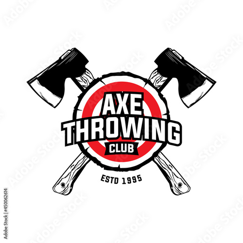 Axe Throwing Club wood target, good for axe club logo design