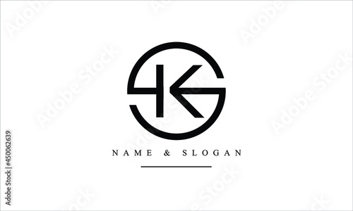 SK, KS, S, K abstract letters logo monogram