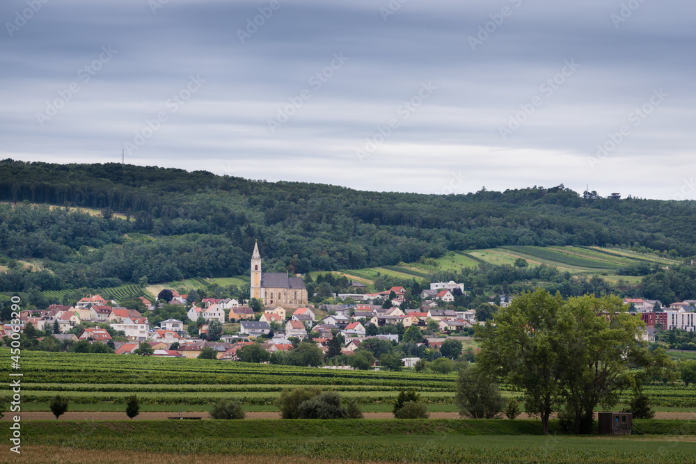 Village of Kleinhöflein with moody clouds