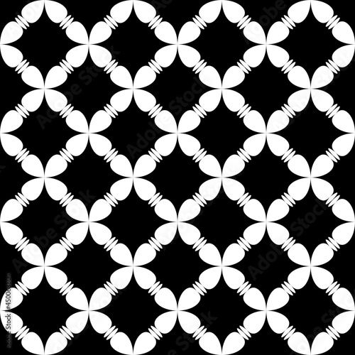 Black thorn ornament. Vector seamless repeated shapes pattern.