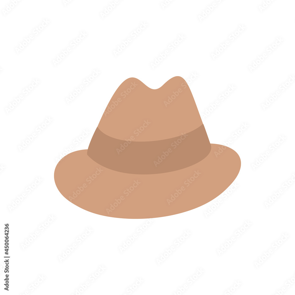cowboy hat, wide-brimmed hat, isolated on a white background. Flat vector illustration cowboy hat, wide-brimmed hat, isolated on a white background. Flat vector illustration