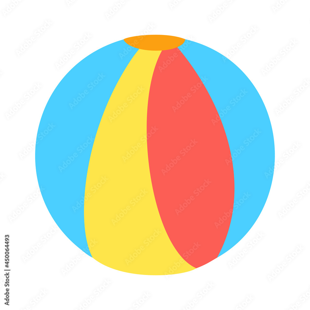 Beach ball toy with flat design illustration Beach ball toy with flat design illustration