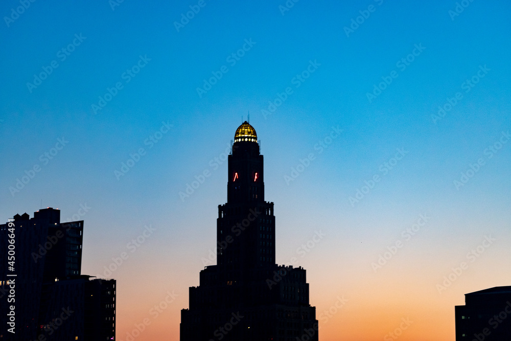 The most phallic shaped building of the world at Sunrise in Brooklyn, New York City, New York, USA. 