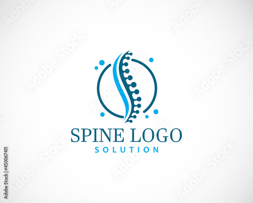 Health spine logo creative concept solution sign symbol circle care doctor medical