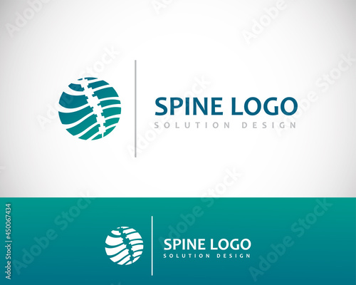 spine logo creative design concept solution circle brand template health medical care emblem