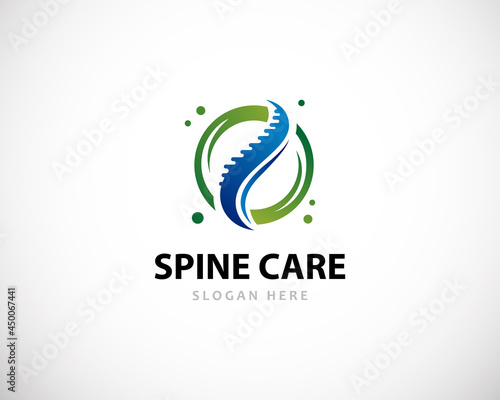 spine logo creative solution medical health circle care doctor sign symbol