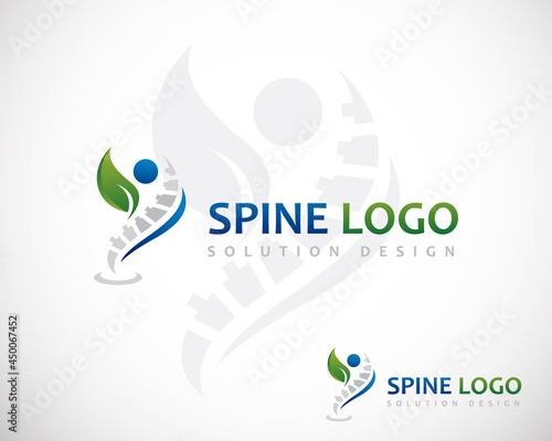 spine logo creative design concept nature life solution people