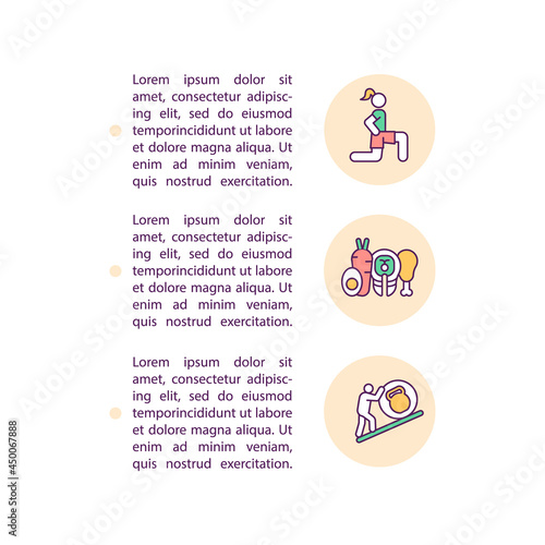 Going through midlife crisis concept line icons with text. PPT page vector template with copy space. Brochure, magazine, newsletter design element. Health sustain methods linear illustrations on white