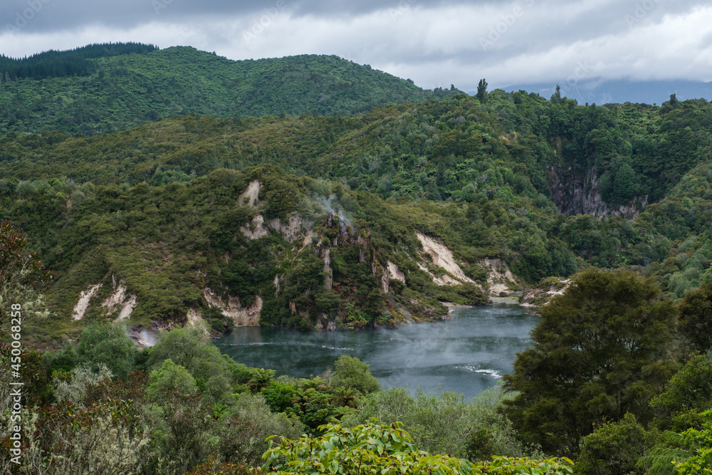The volcanic region in Rotorua, New Zealand