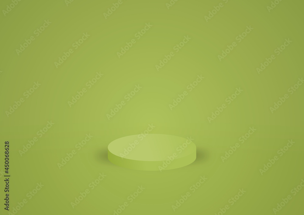 Shiny colored round pedestal podium. Abstract high quality 3d concept illuminated pedestal by spotlights on seem less background. Futuristic background can be add on banners flyers or web.