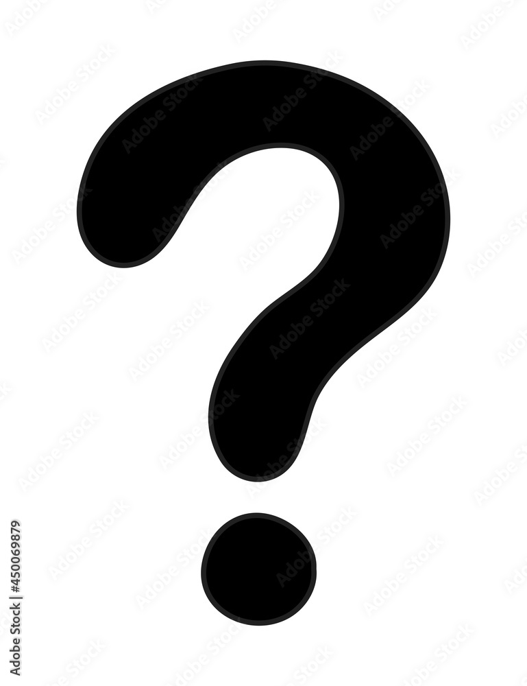Simple black question mark, isolated on white Simple black question mark, isolated on white