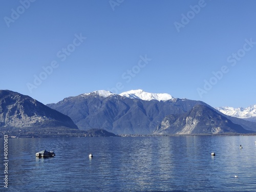 Beautiful view Lago Maggiore in winter near Verbania Italy © sergiusphoto